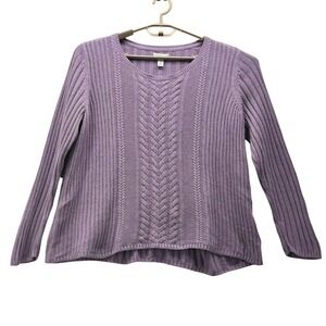 Croft And Barrow Cable Knit Sweater Purple 1X